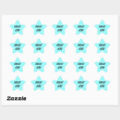 turquoise geweldige baan stickers (Vel)