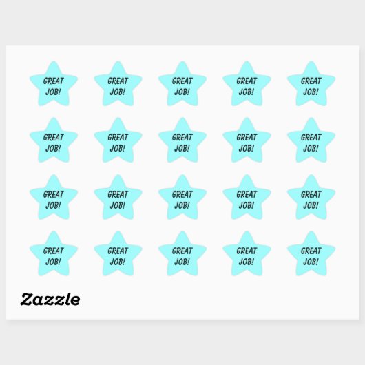 turquoise geweldige baan stickers (Vel)