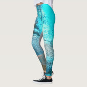 Turquoise geweven verf en roest Abstract Leggings (Links)