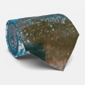 Turquoise geweven verf en roest Abstract Stropdas (Opgerold)