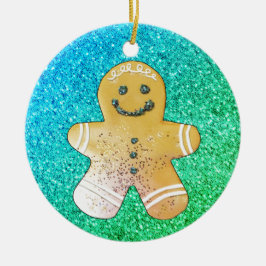 Turquoise Gingerbread Boy Ornament
