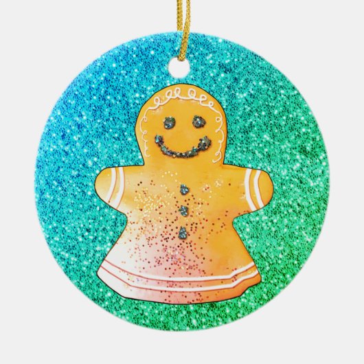 Turquoise Gingerbread Girl Ornament (Voorkant)