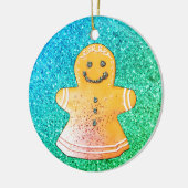 Turquoise Gingerbread Girl Ornament (Links)
