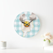 Turquoise Gingham Cracked Egg Kitchen Wall klok (Huis)