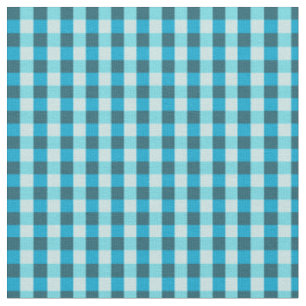 Turquoise Gingham Fabric Stof