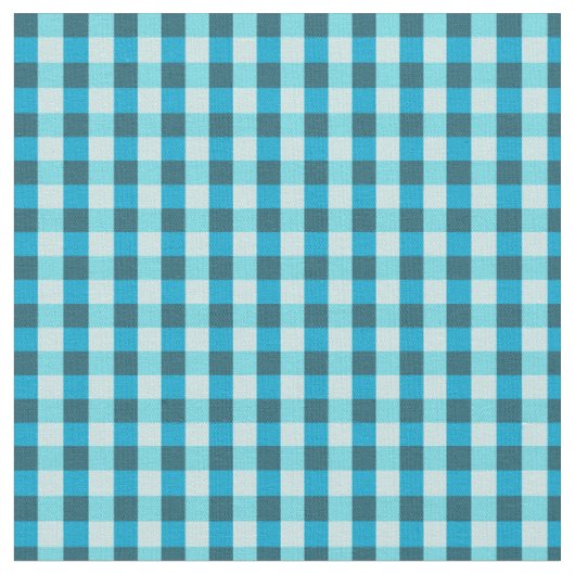 Turquoise Gingham Fabric Stof (Close Up)