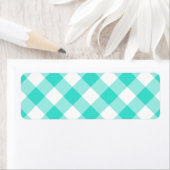 Turquoise Gingham Pattern Etiket (Insitu)