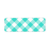 Turquoise Gingham Pattern Etiket (Voorkant)