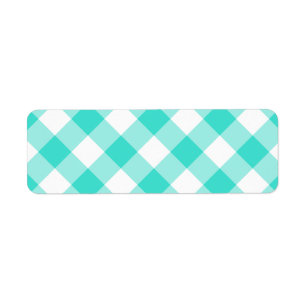 Turquoise Gingham Pattern Etiket