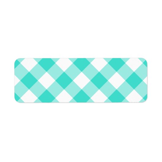 Turquoise Gingham Pattern Etiket (Voorkant)
