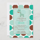 Turquoise Giraffe Baby shower Uitnodiging (Voorkant)