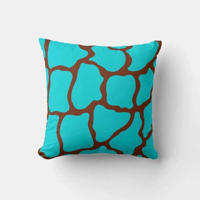 Turquoise Giraffe kussen (Voorkant)
