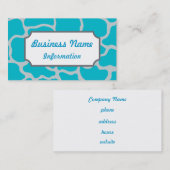 Turquoise Giraffe Print Visitekaartje (Voorkant / Achterkant)