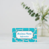 Turquoise Giraffe Print Visitekaartje (Staand voorkant)