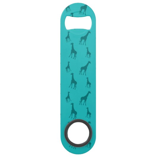 Turquoise giraffes speed flessenopener (Voorkant)