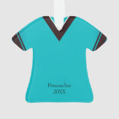 Turquoise Girl Voetbal Shirt Ornament (achterkant)