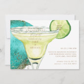 Turquoise Glam Margarita Verlovingsfeest II Kaart (Voorkant)