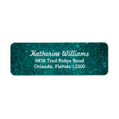 Turquoise Glam Nep Glitter Etiket (Voorkant)