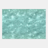 Turquoise Glam Sparkle Glitter Elegant Patterns Inpakpapier Vel (Voorkant 3)