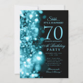 Turquoise Glam Verjaardagsfeest 70 jaar Kaart (Voorkant)