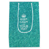Turquoise Glamor Keep Calm Jouw tekst Medium Cadeauzakje (Achterkant)