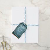 Turquoise Glans & Gouden Diamanten Tiara Rolstoel  Cadeaulabel (Met Touw)