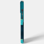 Turquoise Glans Koel Goud Design Hoes (Achterkant / Links)