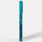 Turquoise Glans Koel Goud Design Hoes (Achterkant / Rechts)