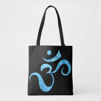 Turquoise Glans Om Tote Bag