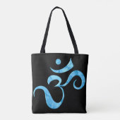 Turquoise Glans Om Tote Bag (Achterkant)
