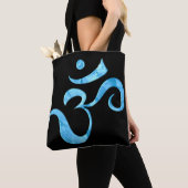 Turquoise Glans Om Tote Bag (Dichtbij)