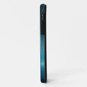 Turquoise glanzende koolstofvezel look Case-Mate iPhone case (Achterkant/links)