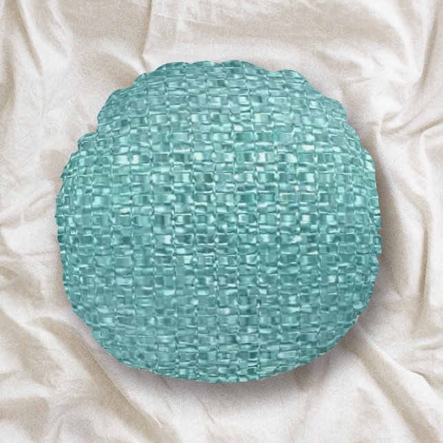 Turquoise Glass Pillow Rond Kussen (Creator heeft geüpload)