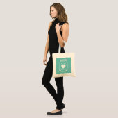 Turquoise glazen pot trouw bruidsmeisje boodschapp tote bag (Voorkant (model))