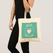 Turquoise glazen pot trouw bruidsmeisje boodschapp tote bag (Voorkant (product))