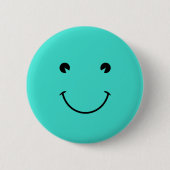 Turquoise Glimlach Ronde Button 5,7 Cm (Voorkant)