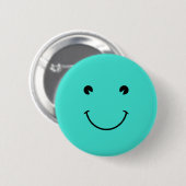 Turquoise Glimlach Ronde Button 5,7 Cm (Voorkant /achterkant)