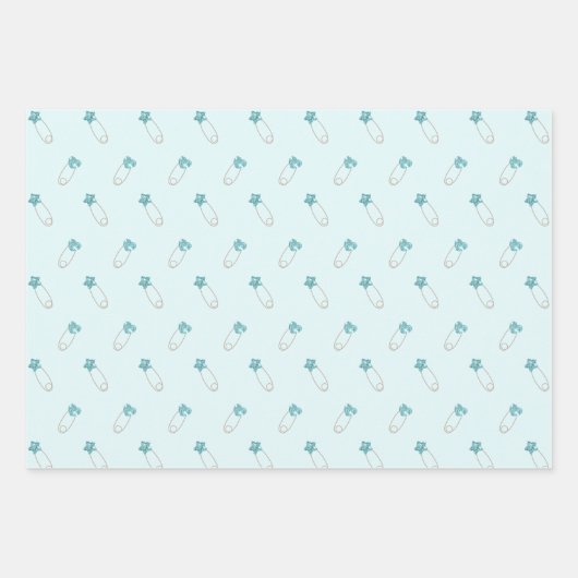 Turquoise Glitter Baby Voeten Wrapping Paper Sheet (Voorkant 3)
