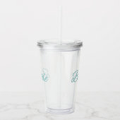 Turquoise Glitter Bruid Huwelijk Acryl Drinkbeker (Rechts)