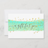Turquoise Glitter Business Cadeft Certificate (Voorkant)