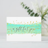 Turquoise Glitter Business Cadeft Certificate (Staand voorkant)