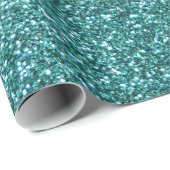 Turquoise glitter cadeaupapier (Rol Hoek)
