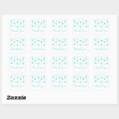 Turquoise Glitter Confetti Bedankt Stickers (Vel)