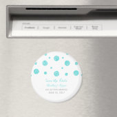 Turquoise Glitter Confetti Save the Date Magnet (Insitu (Vaatwasser))