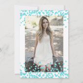 Turquoise Glitter Confetti Surprise Sweet 16 Kaart (Achterkant)