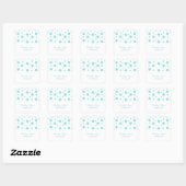 Turquoise Glitter Confetti Wedding Stickers (Vel)