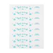 Turquoise Glitter Confetti Wrap rond label (Vel)