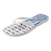 Turquoise Glitter Dachshund Teenslippers (Schuin)