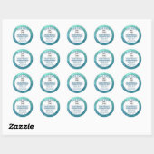 Turquoise glitter Eigen logo Ronde Sticker (Vel)