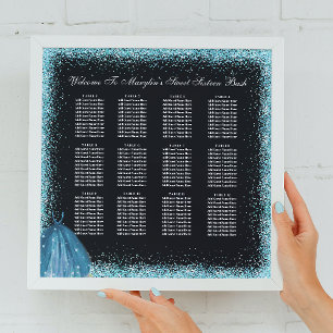 Turquoise Glitter Folie Balloon Zitgrafiek Foto Afdruk